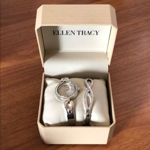 Ellen Tracy watch and bracelet combo